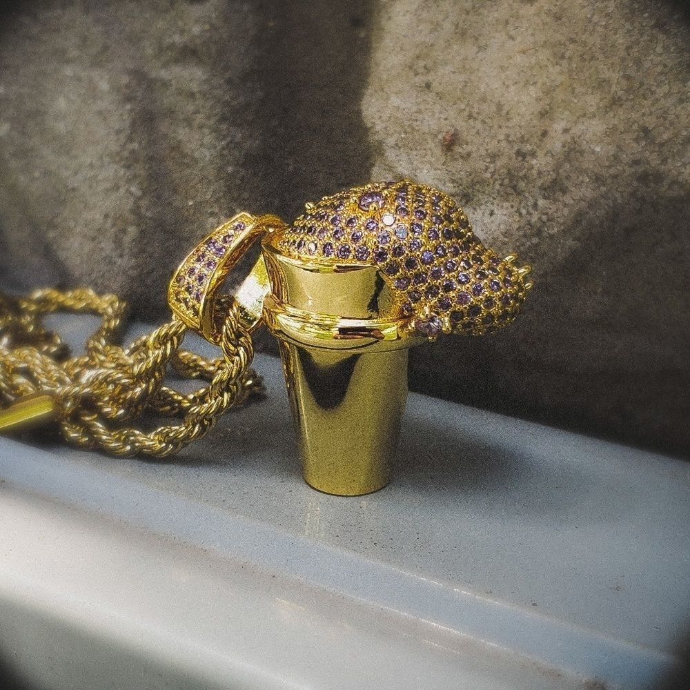 Iced out Purple Drink Necklace